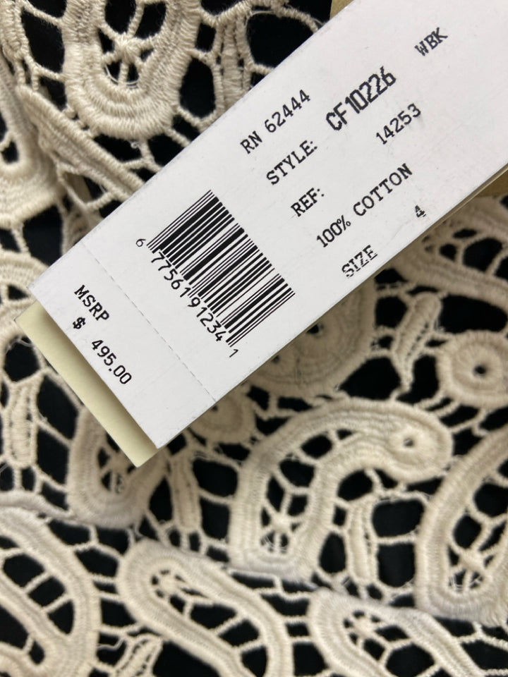 NWT Nicole Miller Size 4 Black Cream Lace Ladies Dress