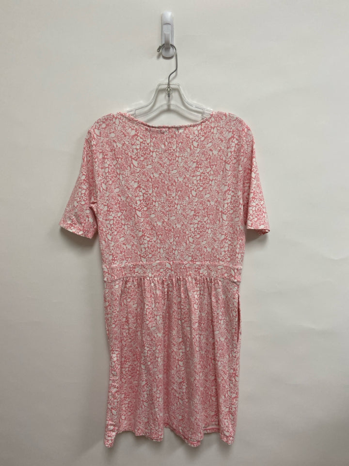 Lands End Size M White Pink Floral Ladies Dress
