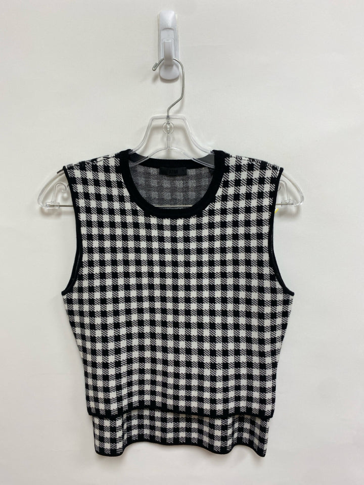ATM Size XS Black/White Checkered Sleeveless Knit Ladies 2pc Skirt