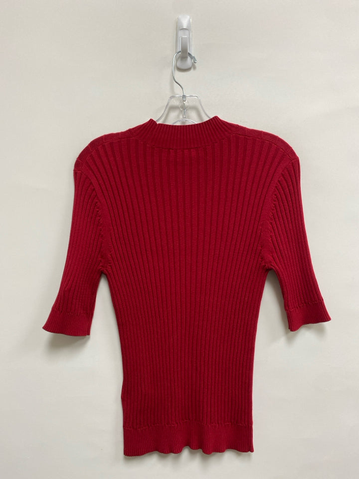 Brooks Brothers Size M Red Ribbed 3/4 Sleeve Ladies Sweater