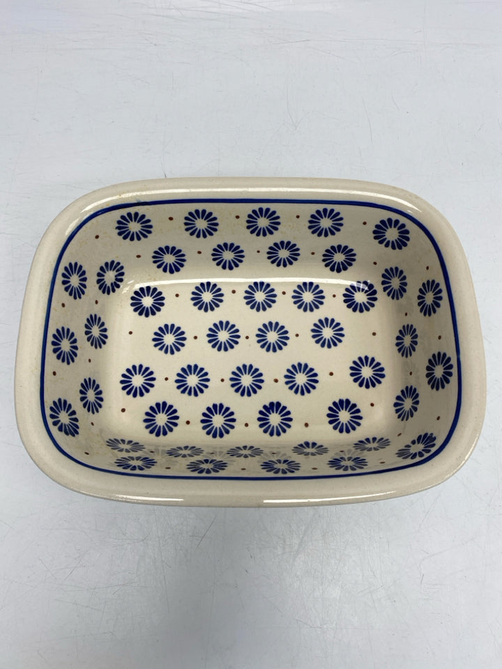 Boleslawiec Cream Blue Flowers Bowl(s)