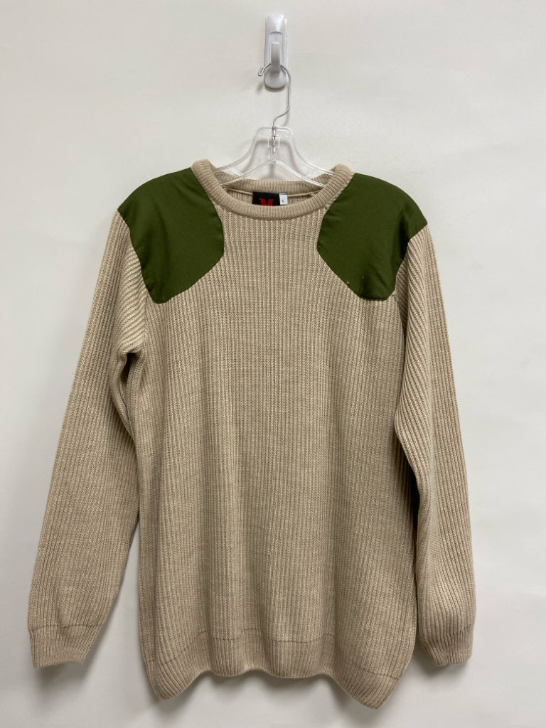 M BRAND Size L Beige Olive Green Ladies Sweater