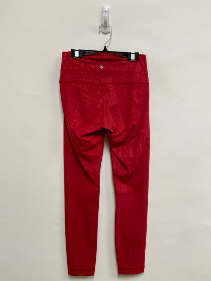 Lululemon Size 6 Red Print Athletic Leggings