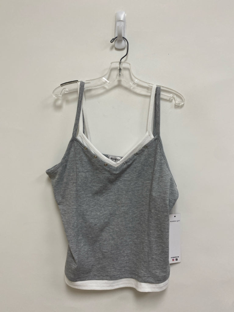 NWT Madden Girl SIZE XL Gray White Ribbed Tank Girl&