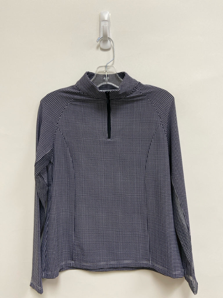 IBKUL SIZE 7/8 White/Black Checkered Quarter Zip Boy&