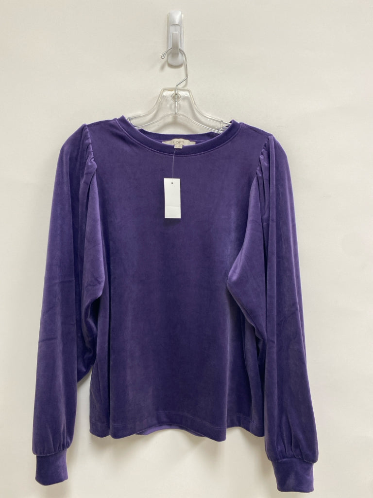 NWT LOFT Size S Purple Velour Ladies Top