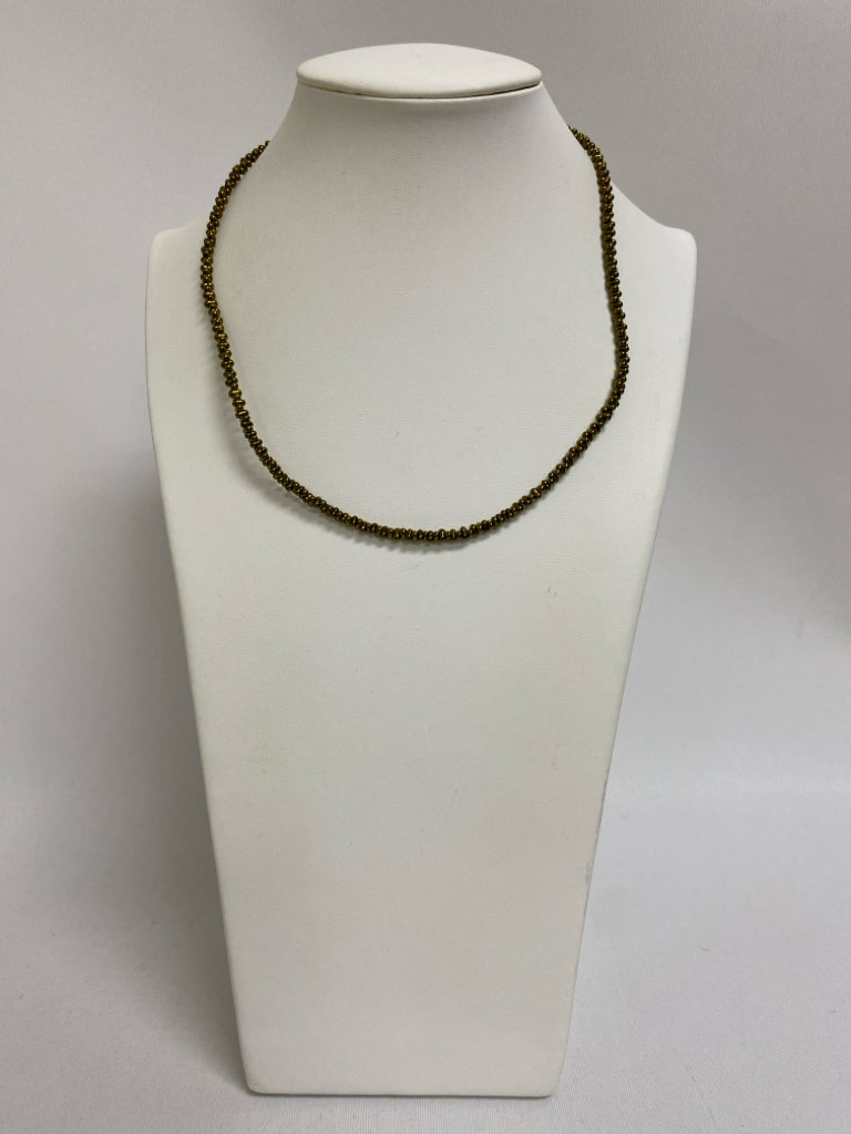 Gold Color Silver Beaded Necklace