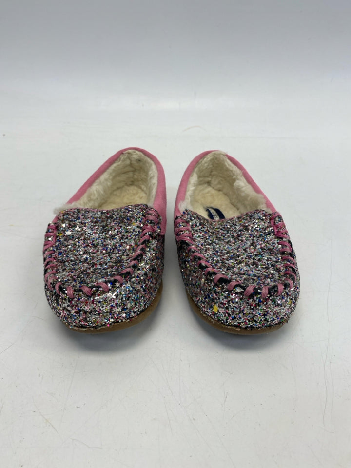 Lands End SIZE 11 Pink Silver Glitter Girl&