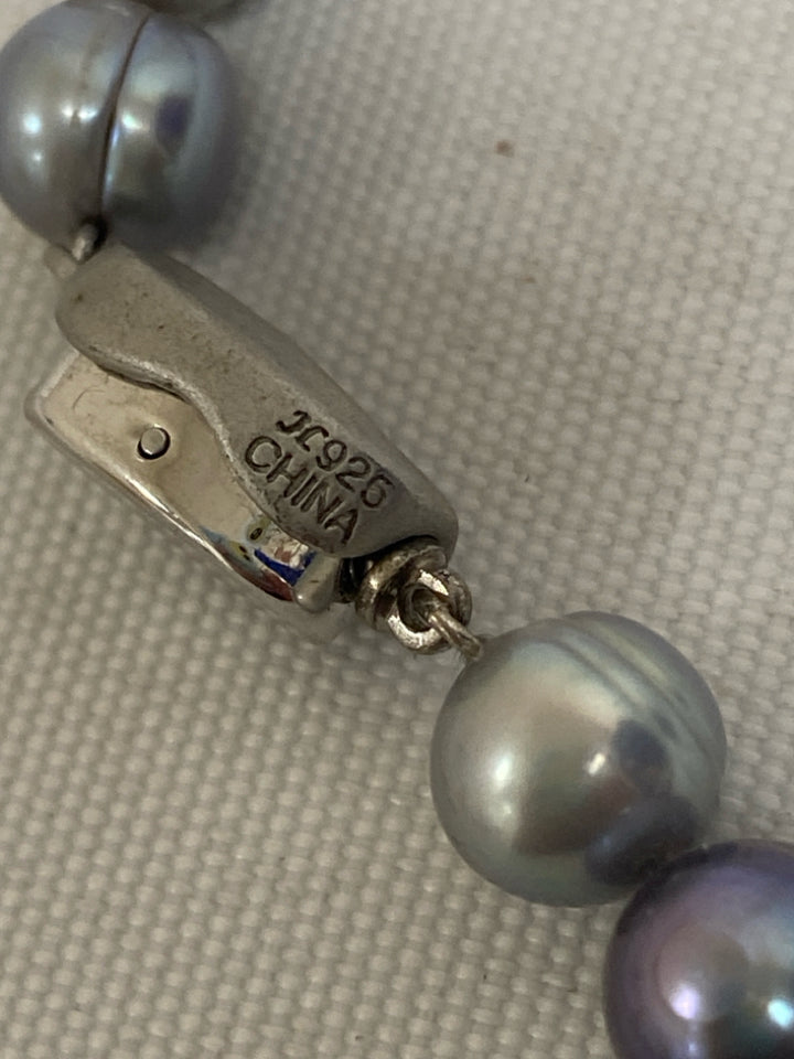 Silver Multi Color Pearl Necklace