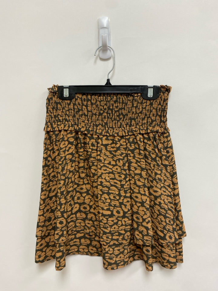 Rails Size XS Tan Charcoal Smocking Ladies Skirt