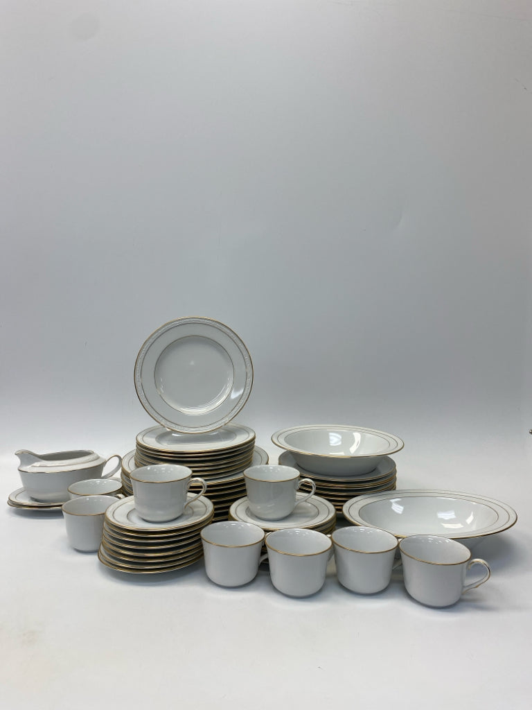 Noritake White Gold Trimmed Dishes