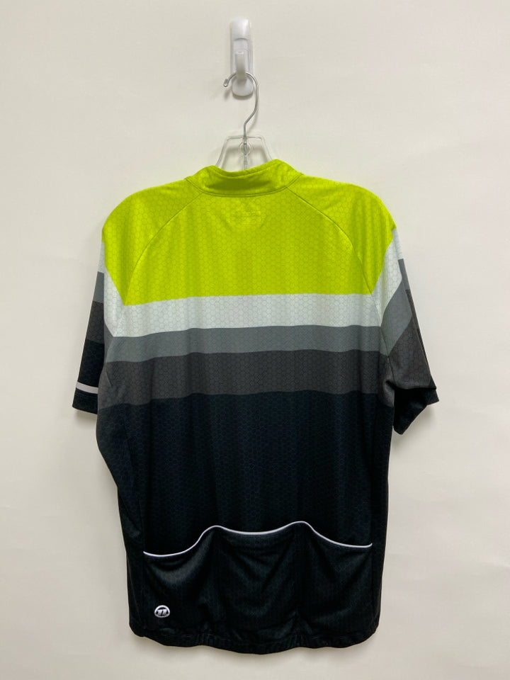 Novara Size XL Neon Yellow White/Black Striped Quarter Zip Men&