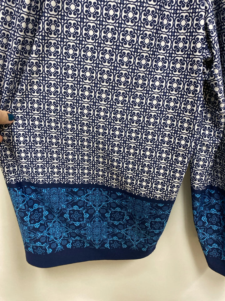 NWT Dana Buchman Size L Navy/White Medallion Sleeveless Ladies Jumpsuit