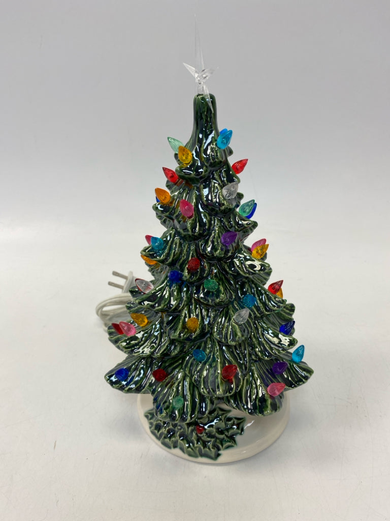 Green Multi Color Lit Ceramic Christmas