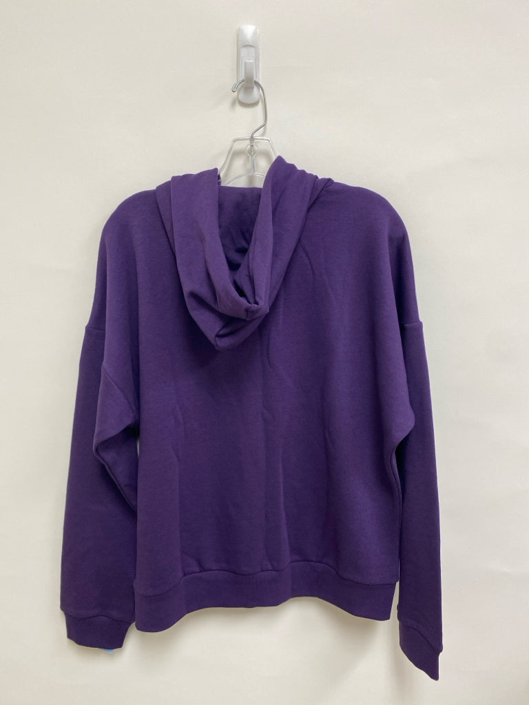 NWT Adidas Size M Dark Purple Yellow Logo Hooded Ladies Sweatshirt