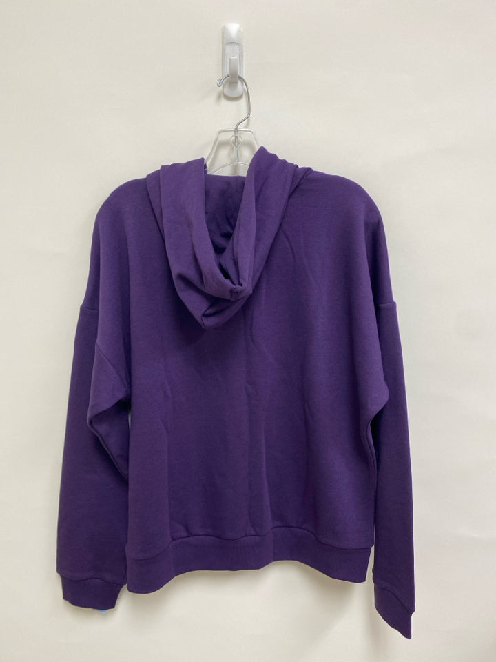 NWT Adidas Size M Dark Purple Yellow Logo Hooded Ladies Sweatshirt
