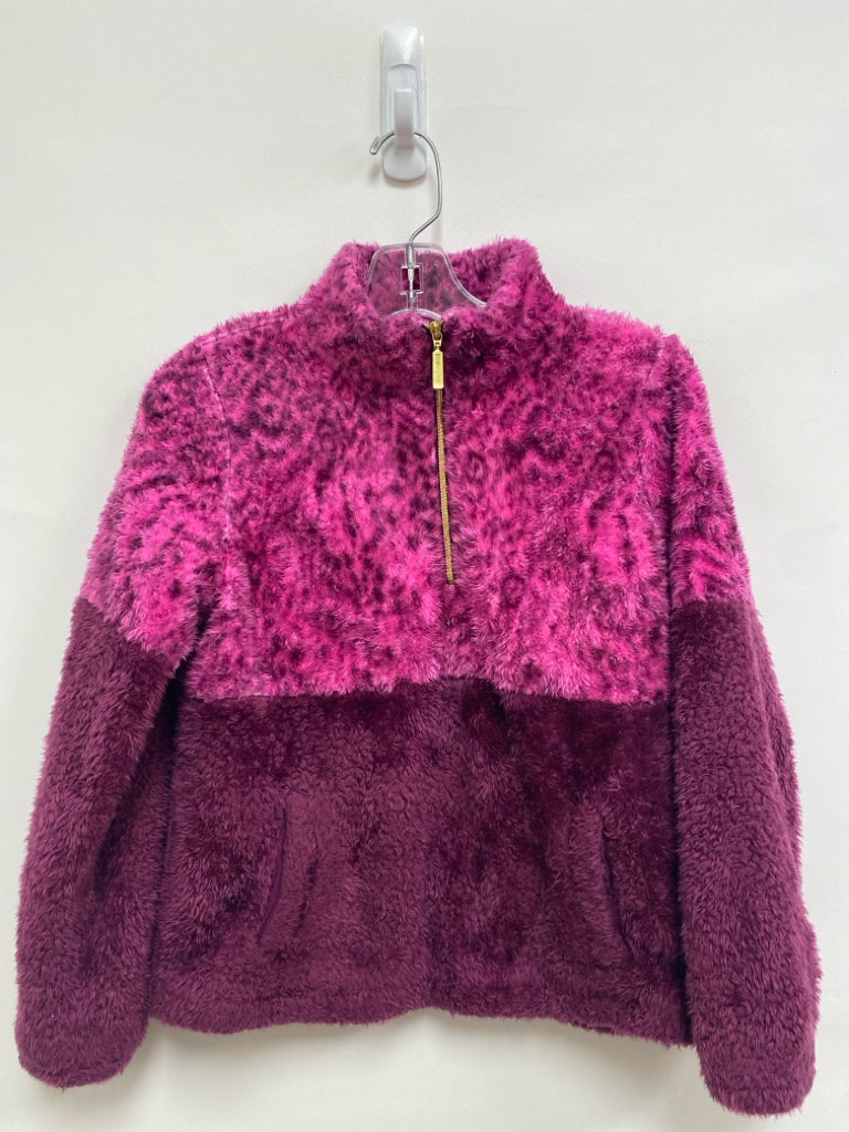 LILLY PULITZER SIZE 8/10 Hot Pink Magenta Fuzzy Quarter Zip Girl&