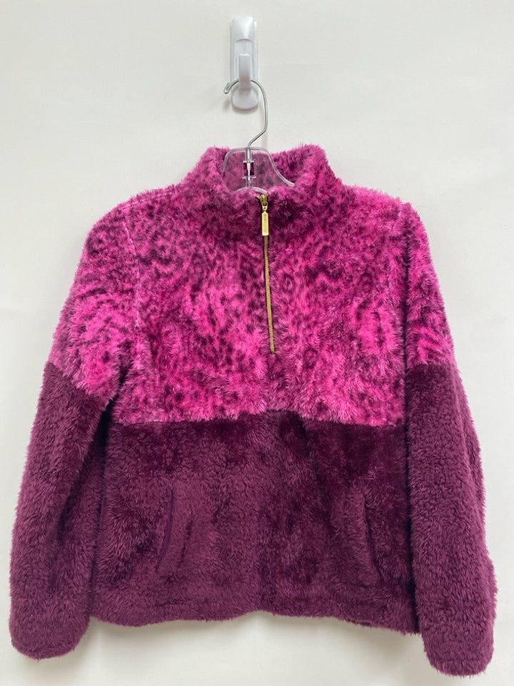 LILLY PULITZER SIZE 8/10 Hot Pink Magenta Fuzzy Quarter Zip Girl&