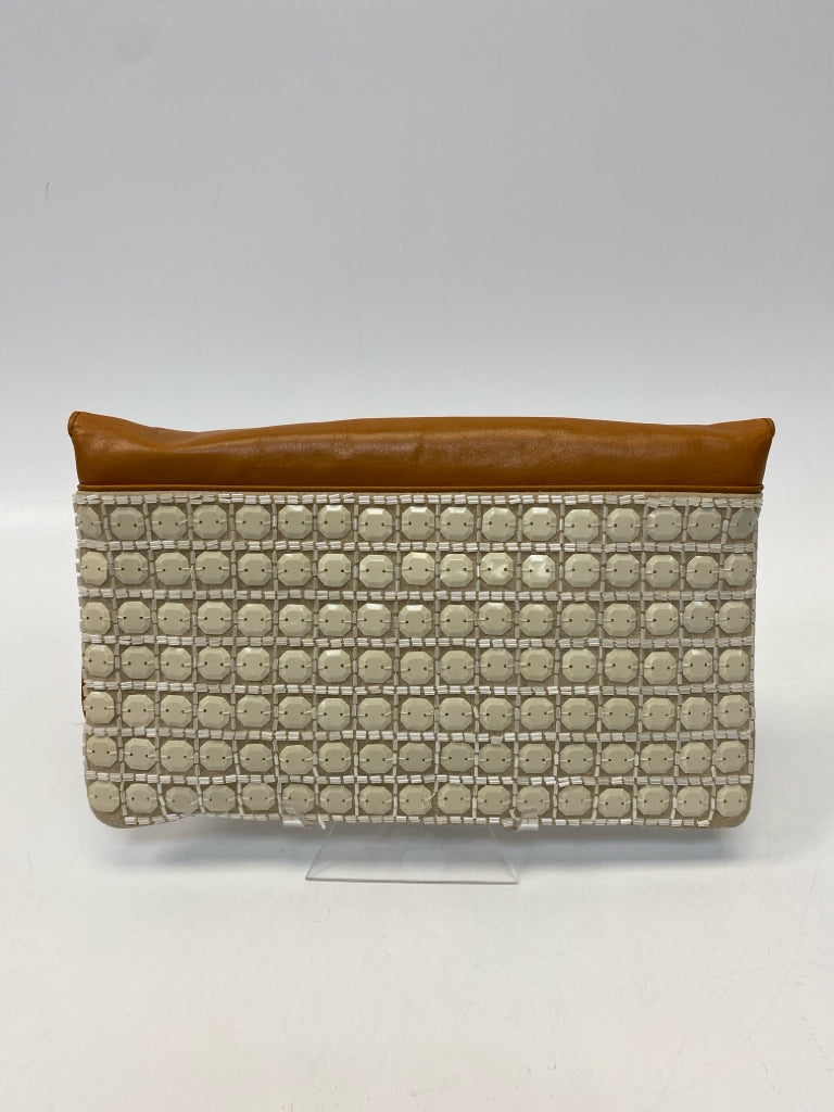 Tory Burch Brown Tan/Cream Beaded Handbag