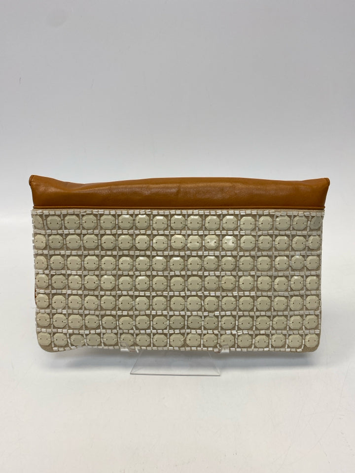 Tory Burch Brown Tan/Cream Beaded Handbag