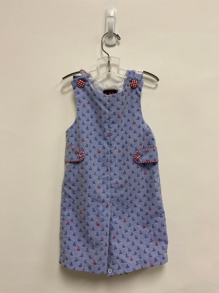 SIZE 6-12M Blue Navy/Red Boats Sleeveless Boy&