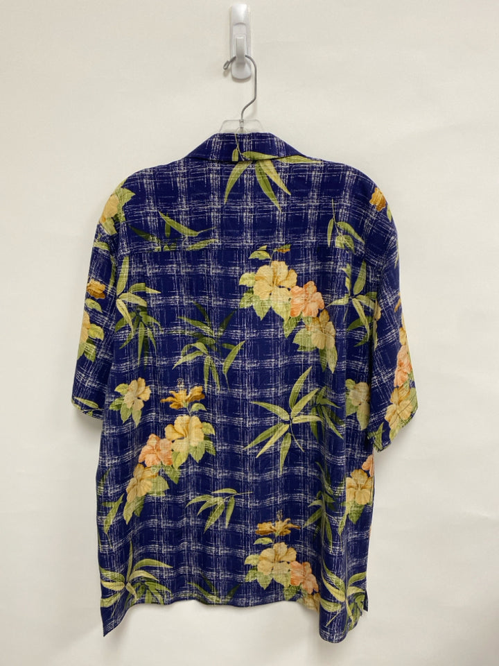 Tommy Bahama Size L Navy Green/Navy Tropical Button Up Men&
