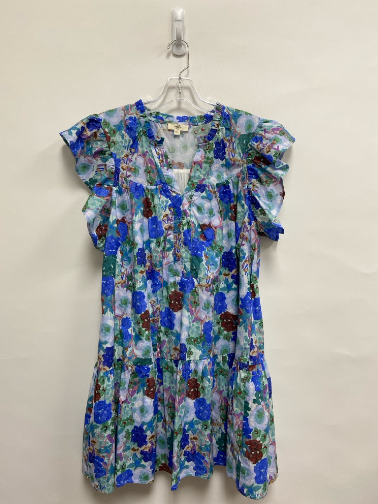 entro Size M Blue/Green Brown/Multi Floral Ladies Dress