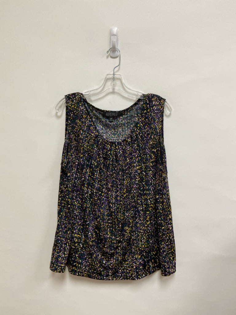 Kasper  SIZE  2X Black Purple/Yellow Sleeveless Plus Size Top