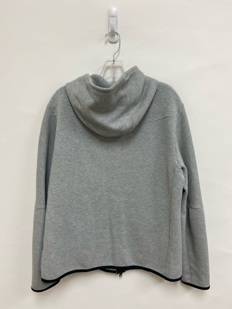Nike Size L Gray Heather Hooded Zip Down Men&