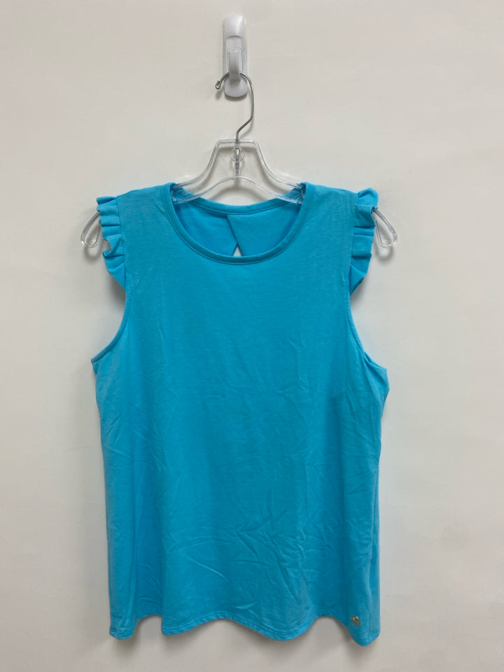 LILLY PULITZER Size M Turquoise Solid Sleeveless Ladies Top