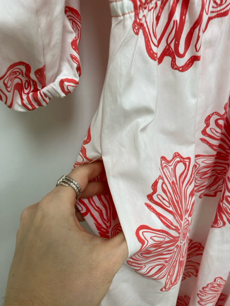 Marie Oliver Size S White Dark Coral Maxi Ladies Dress