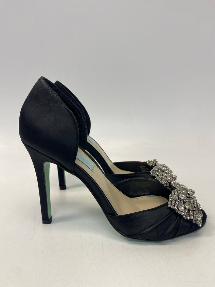Betsey Johnson US Shoe Size 7 Black Rhinestone(s) Heels
