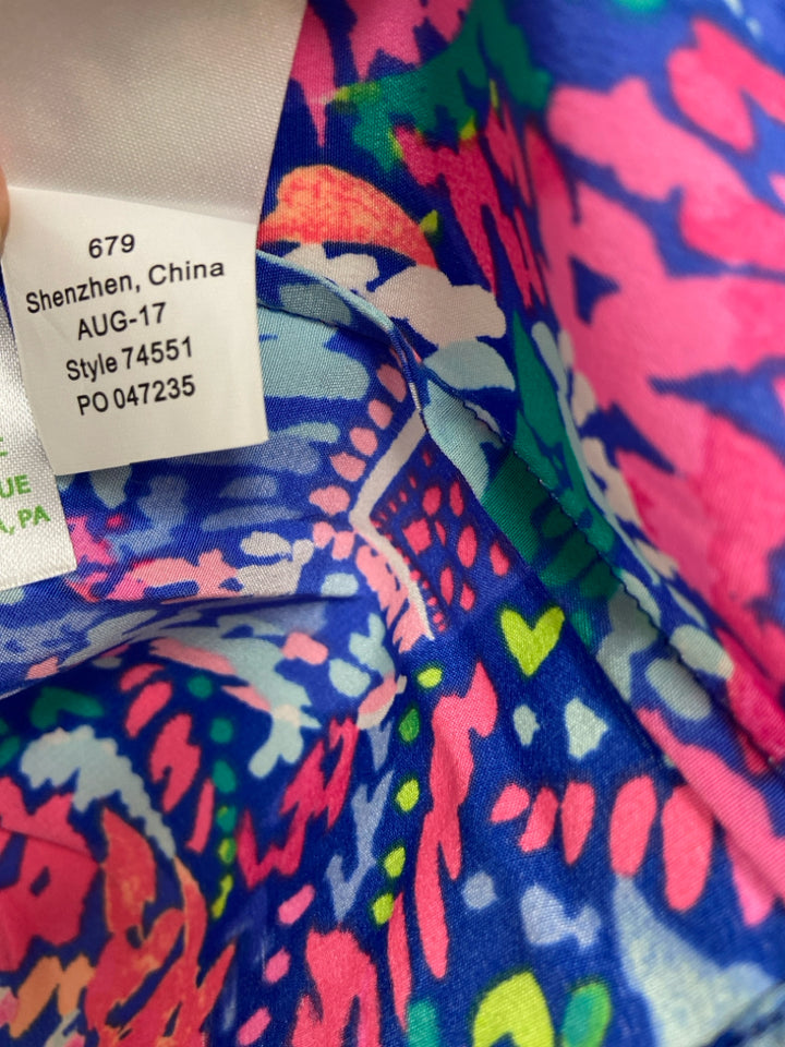 LILLY PULITZER Size M Blue Pink/Green Sleeveless Ladies Top