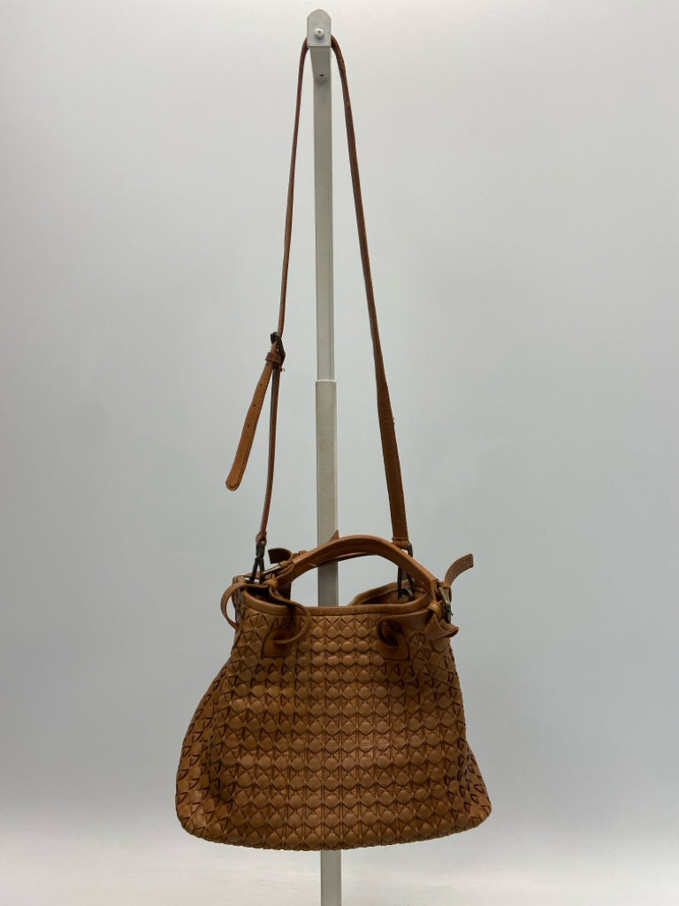 ValentinA Brown Woven Leather Handbag