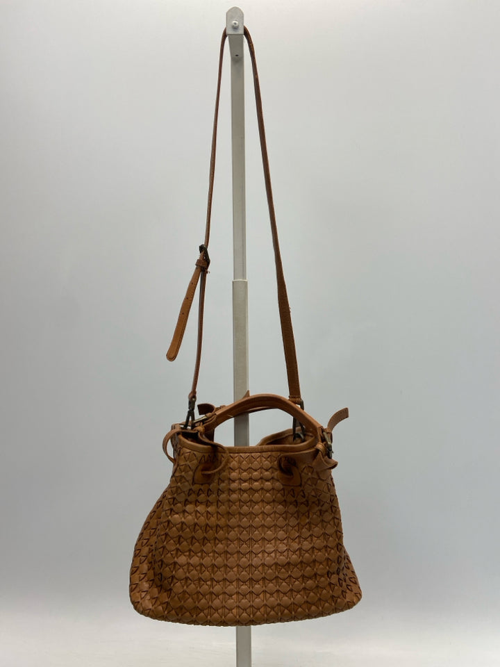 ValentinA Brown Woven Leather Handbag