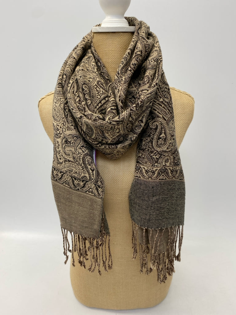 Pashmina Bronze Tan Fringe Scarf