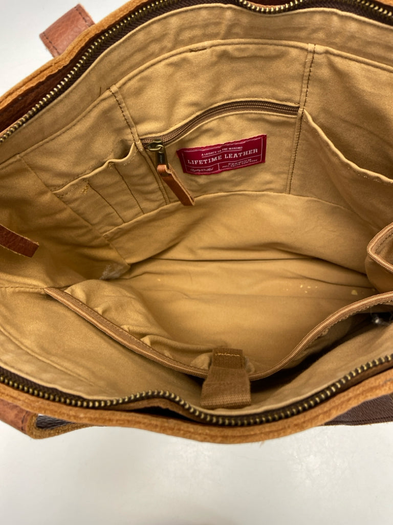 Lifetime Leather Brown Distressed Leather Tote Bag