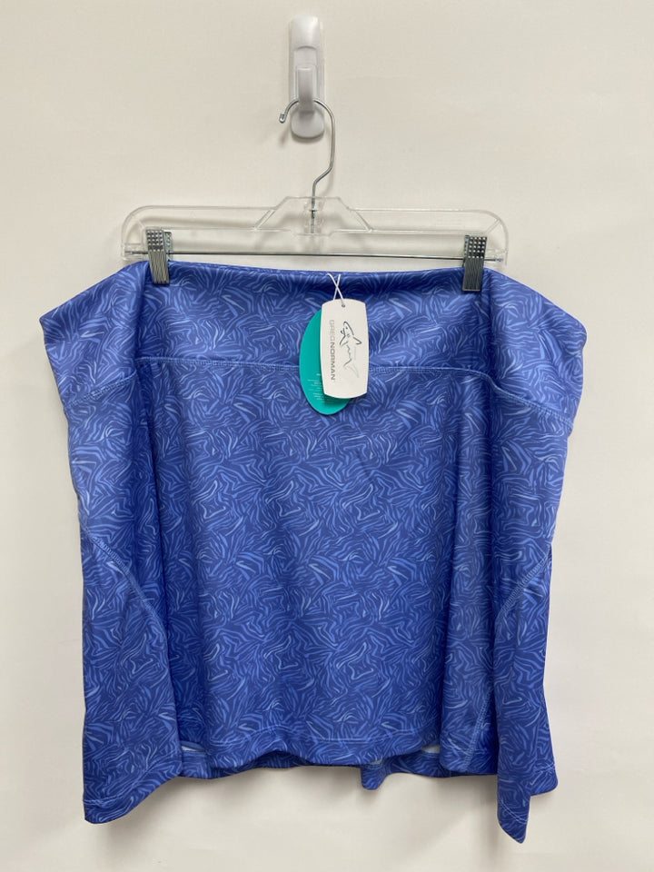 NWT Greg Norman  SIZE  XXL Periwinkle Powder Blue Lines Plus Size Athletic Skort