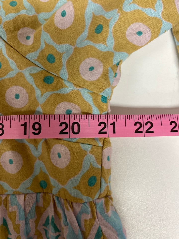 Jessica Simpson Size XL Tan Blue/Lavender Print Ladies Dress