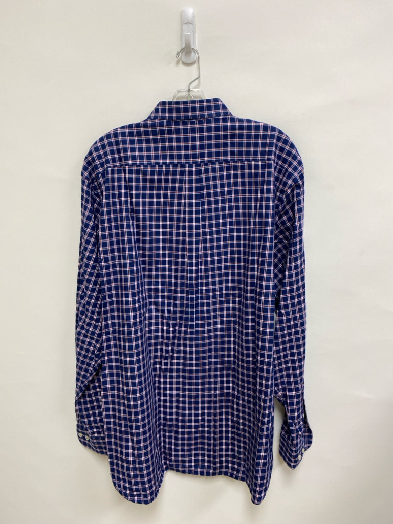 Alan Paine Size XL Navy White/Red Plaid Men&