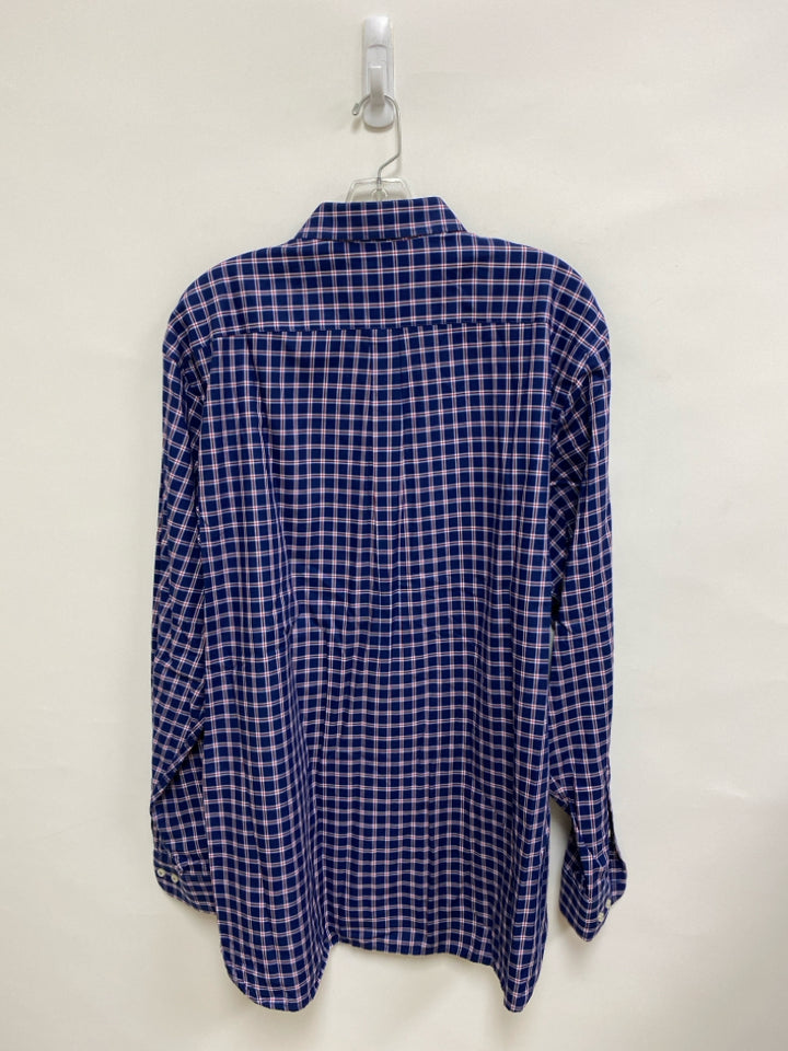 Alan Paine Size XL Navy White/Red Plaid Men&