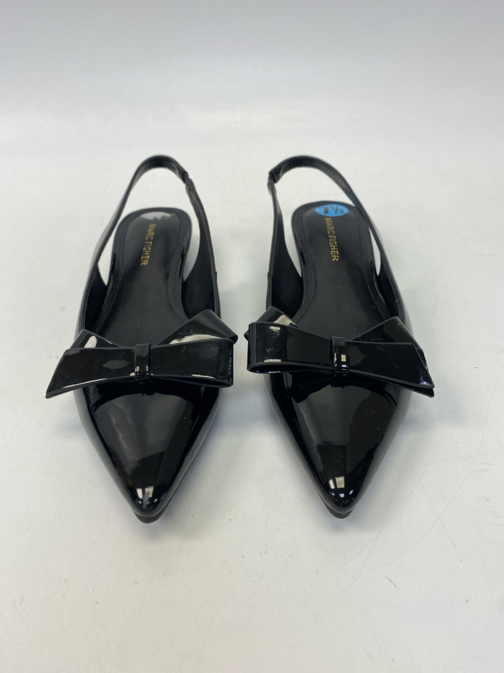 Eileen Fisher  Size 7.5 Black Bow(s) Patent Flats