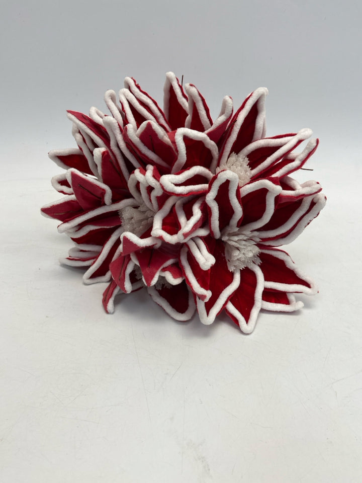 Red White Trimmed Fabric Christmas