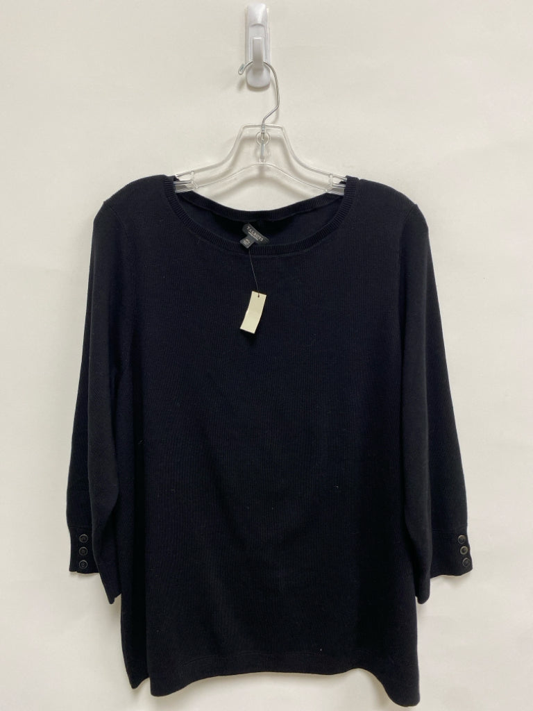 NWT Talbots Size 3X Black 3/4 Sleeve Plus Size Sweater