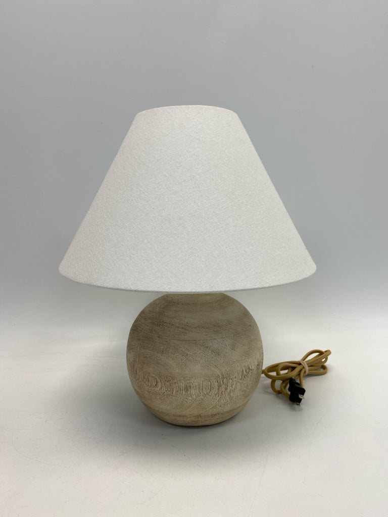 Cream White Woodgrain Ceramic Lamp