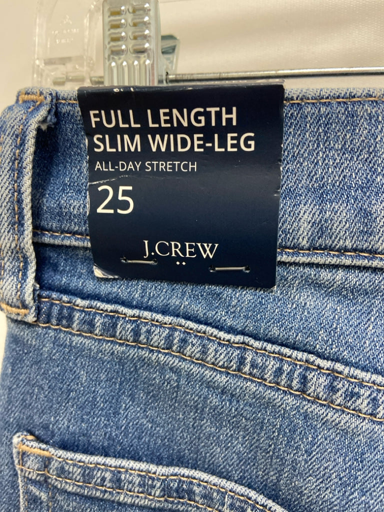 NWT J Crew Size 25 Blue Wide Leg Denim Ladies Jeans