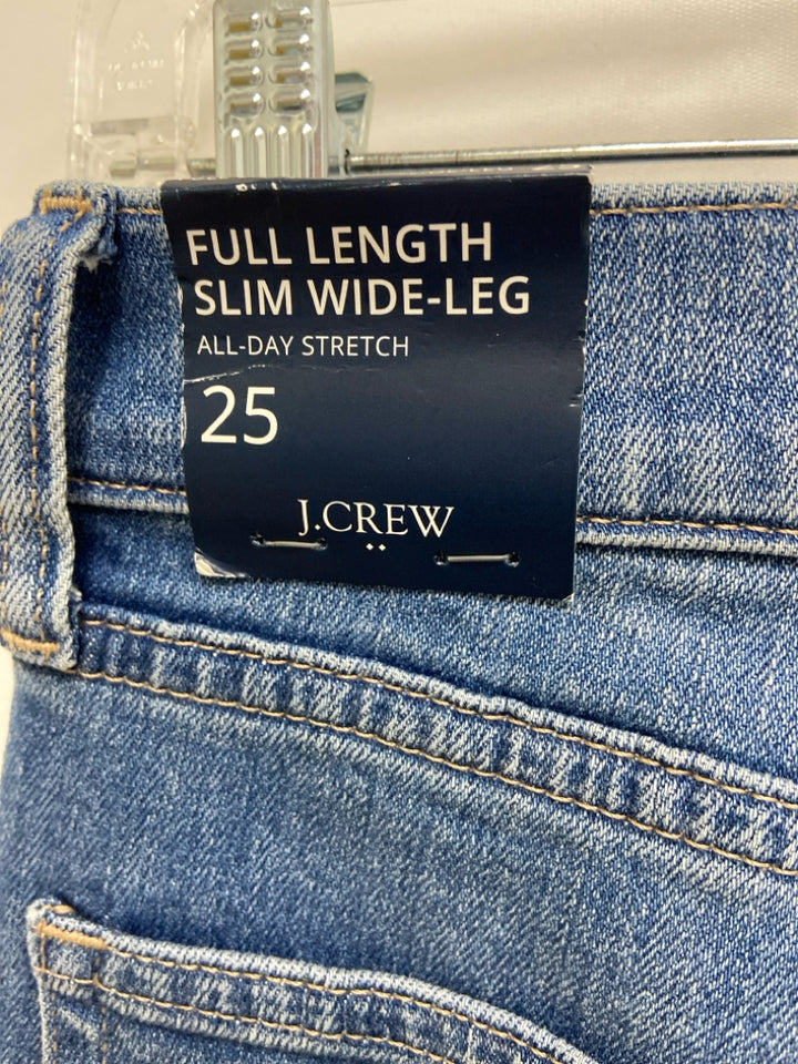 NWT J Crew Size 25 Blue Wide Leg Denim Ladies Jeans
