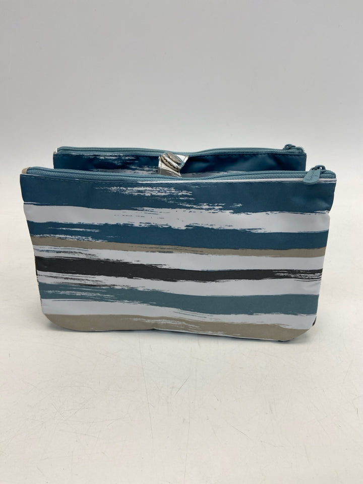 Thirty-One White Blue/Brown Stripe Misc. Accessory