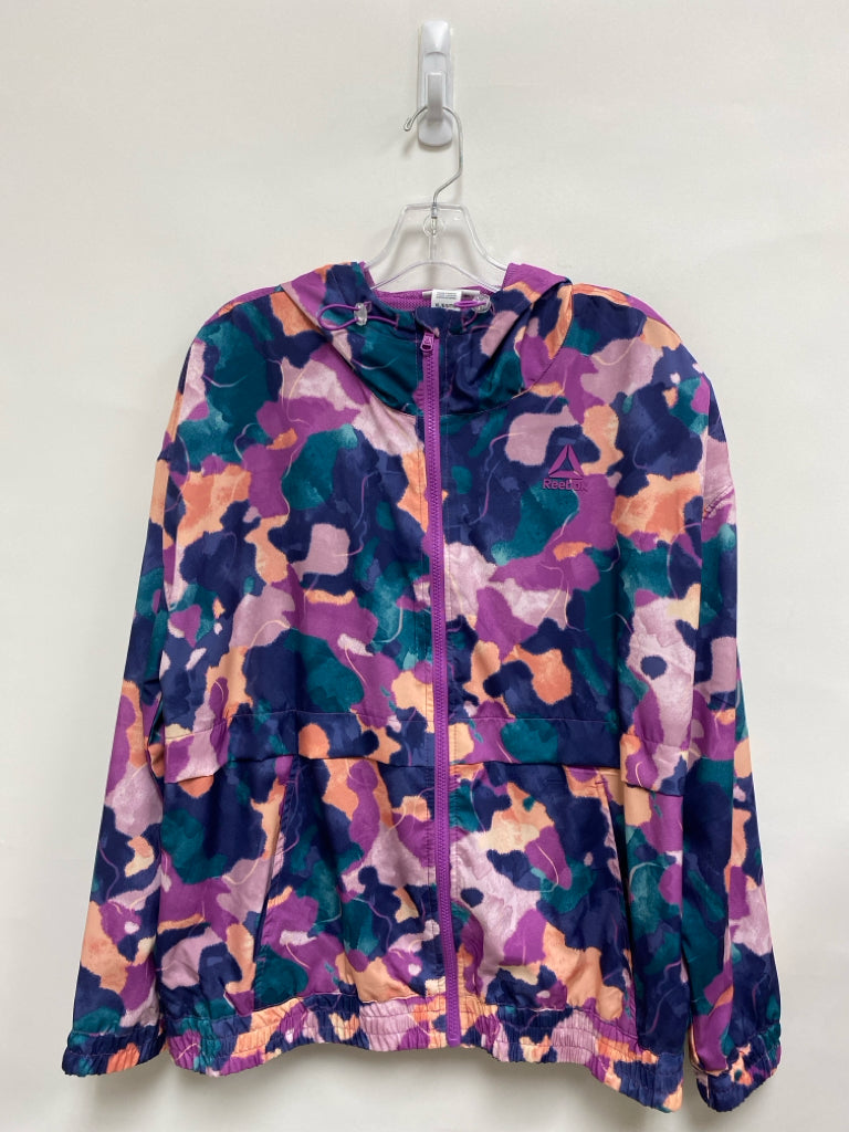 Reebok Size XL Navy Purple/Pink Hooded Ladies Jacket