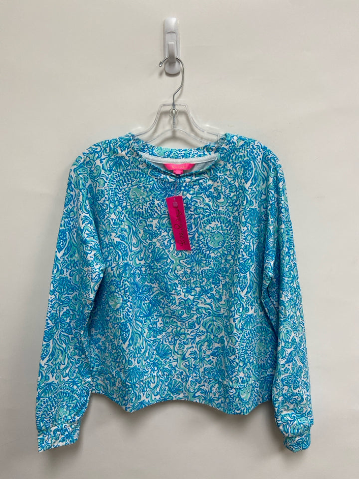 NWT LILLY PULITZER Size S Blue White Flowers Ladies Top